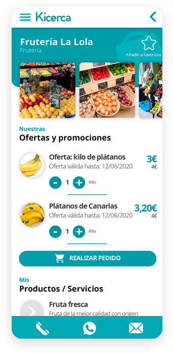 Comercio en la App Kicerca