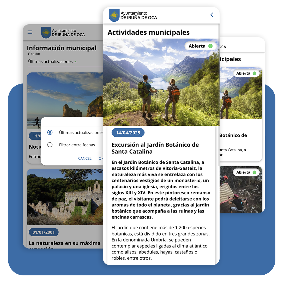 Actividades e información municipal en la app Kicerca Iruña