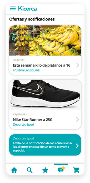 Ofertas y notificaciones en la App Kicerca