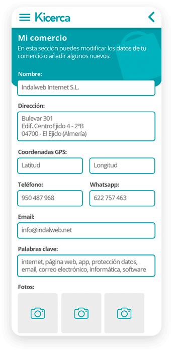 Datos del comercio en Kicerca